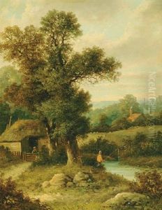 Angling By The Cottage by William Henry Yates