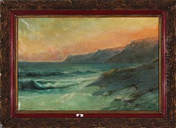 Coastal Scene In Moonlight - view 1