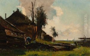 Farm In A Polder Landscape by Egnatius Ydema