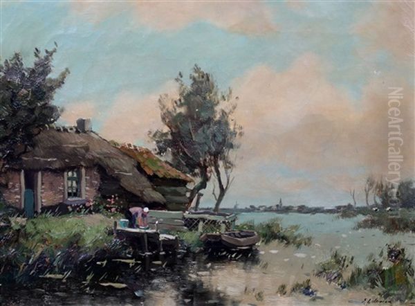 Polderlandschap Met Boerderij Langs Vaart - view 1