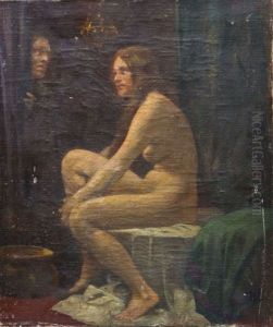 Sitzender Damenakt by Rudolf Yelin