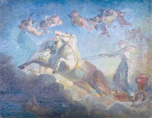 Study Of The Rise Of Dawn From The Ceiling Of The Queen's Chamber, Palais Du Luxembourg, Paris by Karl Yens