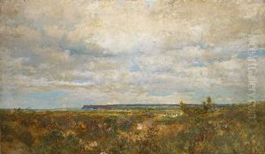 Blick Auf Bluhende Heidelandschaft An Der Englischen Kuste by Vincent Philip Yglesias
