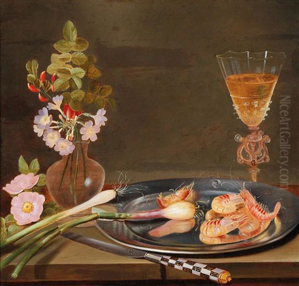 A Still Life With A Vase Of Flowers - view 1