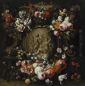Cartouche With Garland Of Flowers