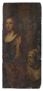 Allegorical Figure Alongside A Bust Of Homer by Jan Ykens