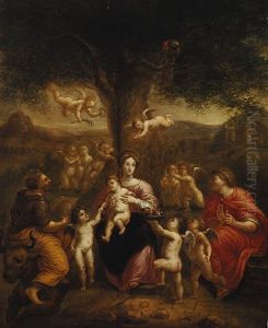 Saint Lucas Portraying Madonna With Child by Pieter Ykens