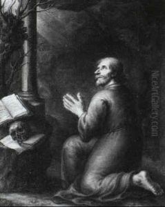 A Hermit At Prayer by Pieter Ykens