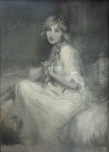Woman With Long Braid Seated In Bed by Frederick Coffay Yohn