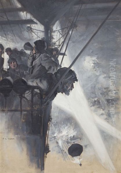 Fore And Aft He Bellowed. Heave On!, (illus. For Scribner's Magazine) - view 1