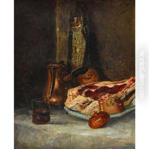 Stillleben Mit Fisch Und Fleisch by Edmond Charles Joseph Yon