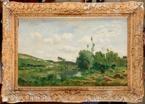 Pecheur En Bord D'etang