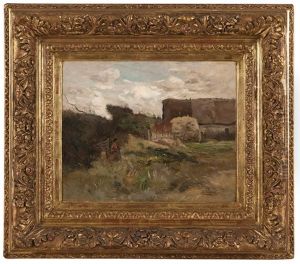 Lady With Basket In A Farmyard Lady With Basket In A Farmyard