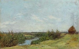 Meule Au Bord De La Riviere by Edmond Charles Joseph Yon