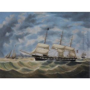 The American Barque Sea Flower Bound For Liverpool, Signaling For A Pilot Off The Skerries by William Gay Yorke