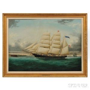 Portrait Of The Bark Monrovia Of New York by William Gay Yorke