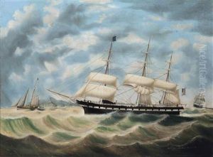 The American Barque Sea Flower Bound For Liverpool, Signalling For A Pilot Off The Skerries by William Gay Yorke
