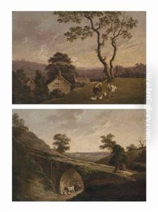A Landscape With Cattle And Sheep; And A Landscape With A Drover And His Herd Under A Bridge