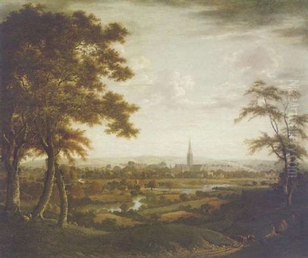 Prospect Of Salisbury With Harnham Bridge And The River Avon - view 1