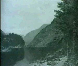 Pine Trees By The Edge Of A Loch by William Young