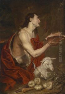Der Heilige Johannes Der Taufer In Der Wuste by Jan Thomas Van Yperen