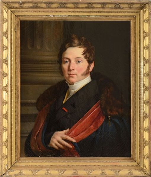Portrait Du Prince De Craon, Henri Etienne Edmond Victurnien De Beauvau, Portant L"insigne De Chevalier De La Legion D"honneur En Redingote Et Cape A Col De Fourrure - view 1