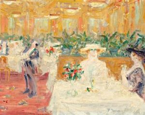 Interior De Un Cafe Parisino