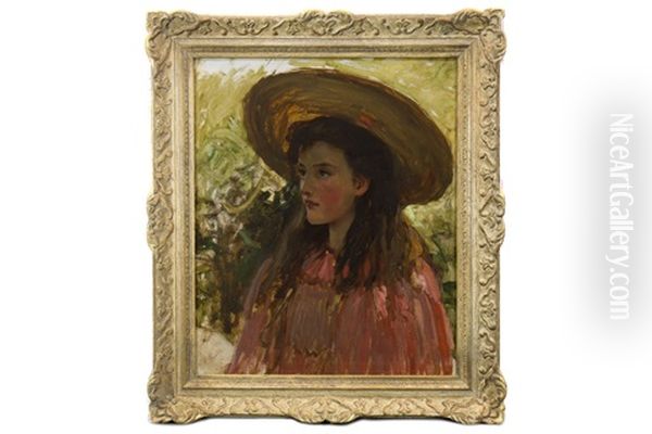 A Young Girl In Wide-brim Hat - view 1