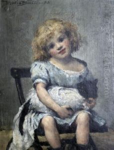 Seated Girl Holding A Cat by Maria Matilda Brooks