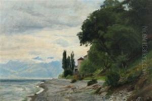 Coastal Scene From Italy by Christian Peder Morch Zacho