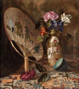 Still Life With Fan And Flowers by Nicholas Alden Brooks