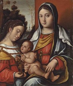 The Madonna And Child With Saint Mary Magdalene by Bernardino di Bosio Zaganelli
