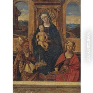 Madonna And Child Enthroned With Saints Petronius (?) And Catherine Of Alexandria