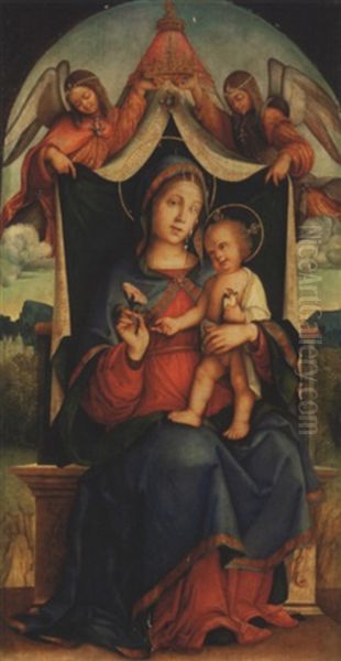 Vierge A L'enfant Avec Deux Anges - view 1