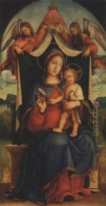 Vierge A L'enfant Avec Deux Anges by Bernardino di Bosio Zaganelli