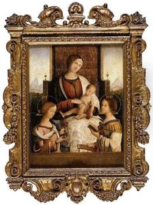 Madonna And Child With Saints Mary Magdalene And Catherine Of Alexandria by Bernardino di Bosio Zaganelli