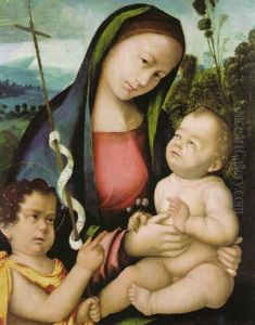 Maria Mit Dem Kind Und Dem Johannesknaben by Francesco Zaganelli