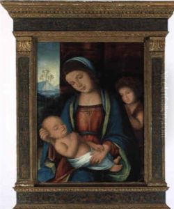 Madonna Con Bambino E San Giovanni by Francesco Zaganelli
