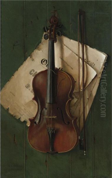 Still Life With Violin, Bow And Sheet Music - view 1
