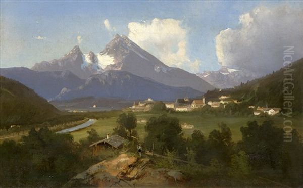 Ansicht Von Berchtesgaden Mit Watzmann Und Hochkalter - view 1