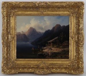 Paysages Lacustres Animes (pair) by Friedrich Zahn