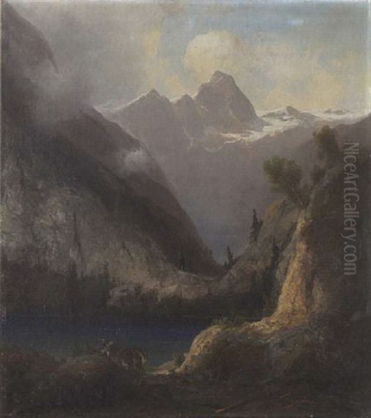 Gebirgssee Mit Hirsch - view 1