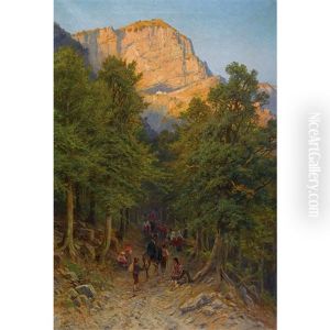 Italienische Gebirgslandschaft Mit Prozessionszug Italienische Gebirgslandschaft Mit Prozessionszug