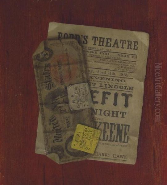 Five Dollar Bill, Program And Ticket Stubs From Ford's Theatre - view 1