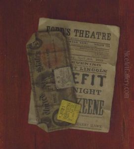 Five Dollar Bill, Program And Ticket Stubs From Ford's Theatre by Nicholas Alden Brooks