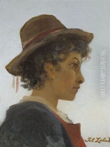 Junge Mit Hut by Johann Zahnd
