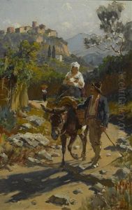 Italienische Bauernfamilie Auf Der Landstrase (study)