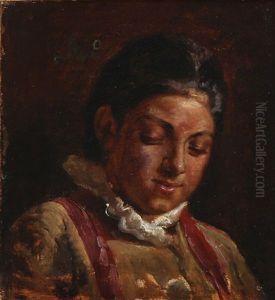 Female Head With Dark Hair