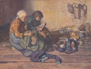 Two Women In An Interior by Emmanuel Zairis