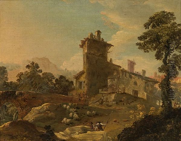 Landscape With Farmhouse And Shepherds - view 1